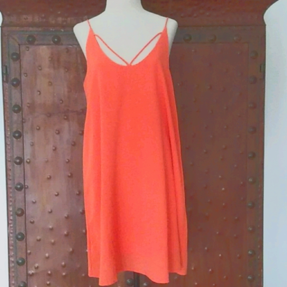NWT SHE & SKY VIBRANT TANGERINE COLORED DRESS. LG